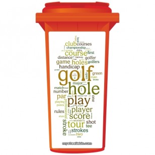 Golfing In Words Wheelie Bin Sticker Panel
